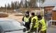 Soldater fra Heimevernets avdeling HV-01 Polar Bear VI støtter Politiet med grensekontroll på Ørje grensestasjon under Korona utbruddet
