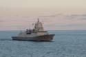 KNM Otto Sverdrup, flaggskip i SNMG1 under en photoex i Østersjøen // HNoMS Otto Sverdrup, flagship of the SNMG1 force, during a Photoex in the Baltic Ocean