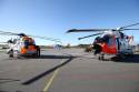 Et Sea King og 2 SAR Queen helikoptere under IOC av det nye søk og rednings helikopteret SAR Quuen
