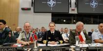 Viseadmiral Louise Dedichen på sin første arbeidsdag som Forsvarssjefens faste representant i NATO`s militærkommite som har tilhold i NATO hovedkvarteret i Brussel