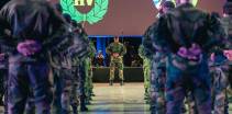 Instruktører fra Interflex kontigent fem fikk møte familien igjen og utdelt medalje for internasjonal innsats av sjef Heimevernet, generalmajor Frode Ommundsen.